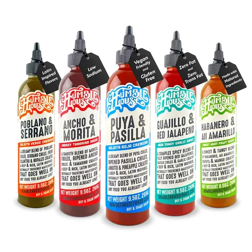 Miniatura 10 de Humble House - Salsa picante de chiles Ancho & Morita, baja en calorías y sodio, condimentos veganos para alitas de pollo, filetes, tacos