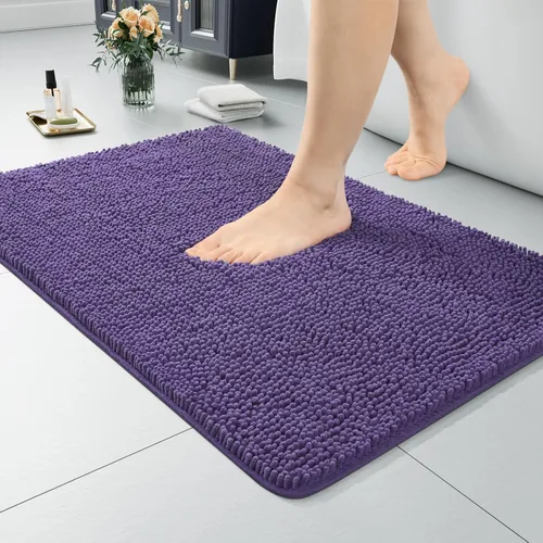 Miniatura 34 de LOCHAS Alfombra de Baño de Lujo Lanuda Tapete de Baño 24 x 17 Pulgadas, Alfombras de Baño Lavables Antideslizantes para Baño y Ducha, Alfombras