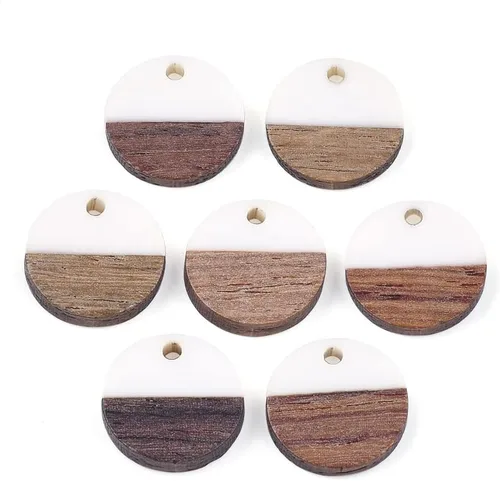 Miniatura 20 de Mega Pet Colgante de resina y madera de nogal para hacer joyas de bricolaje