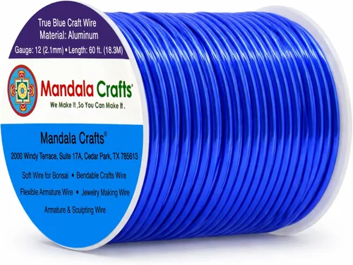 Miniatura 303 de Mandala Crafts - Alambre de aluminio anodizado de 8 calibre para hacer joyas - 9.75 m de alambre flexible negro colorido - Flexible para bonsái
