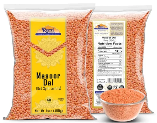 Miniatura 5 de Rani Masoor Dal (Lentejas rojas indias) Legumbres partidas 14 oz (400 g) ~ Completamente natural Sin gluten Sin OMG Kosher Vegano Origen