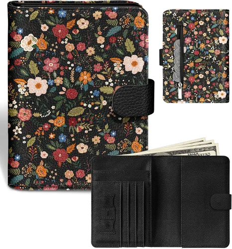 Miniatura 11 de Slohif Funda para pasaporte para viajes, para mujeres y hombres, bloqueo RFID, protector de pasaporte para tarjetas de tarjeta de embarque, Negro
