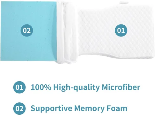 Miniatura 7 de HOMBYS Almohada de rodilla de espuma viscoelástica para dormir de lado, almohada de piernas para dormir con correas, elevación de cadera y piernas