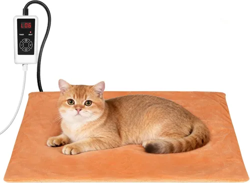 Miniatura 14 de RIOGOO Almohadilla térmica para mascotas, almohadilla térmica eléctrica para perros y gatos con temporizador, manta térmica para perros con 6 Azul