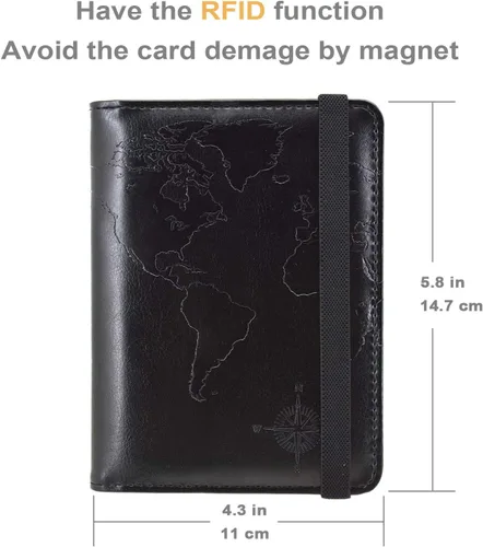 Miniatura 22 de Kandouren - Funda para pasaporte con bloqueo RFID, cartera para pasaporte para hombres y mujeres, el mejor regalo para viajeros, tarjetas de crédito