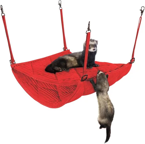 Miniatura 11 de Hamaca de hurón para jaula – Clips de felpa doble para colgar literas – perfecta para 2 o más mascotas pequeñas