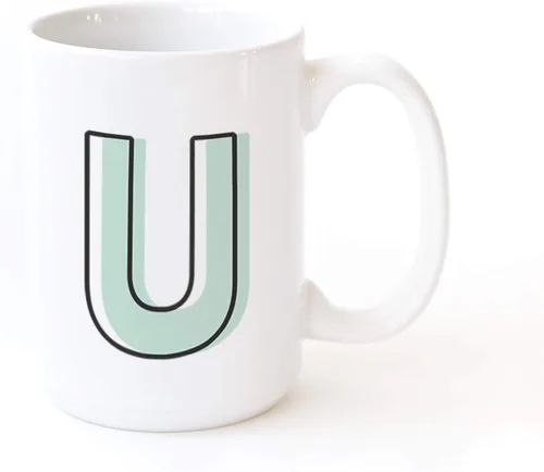 Miniatura 14 de The Cotton & Canvas Co. Candy Pop - Taza de café personalizada con monograma inicial con letra H y cerámica, para ella, para él