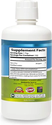 Miniatura 6 de NutriNoche Suplemento de zinc líquido cristalino puro - 30 PPM - Minerales coloidales