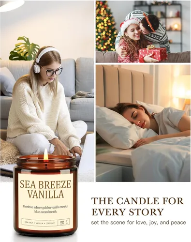 Miniatura 6 de Paquete de 4 velas perfumadas para el hogar: velas de soja para mujeres, juego de velas de aromaterapia de hasta 200 horas, juego de velas en tarro