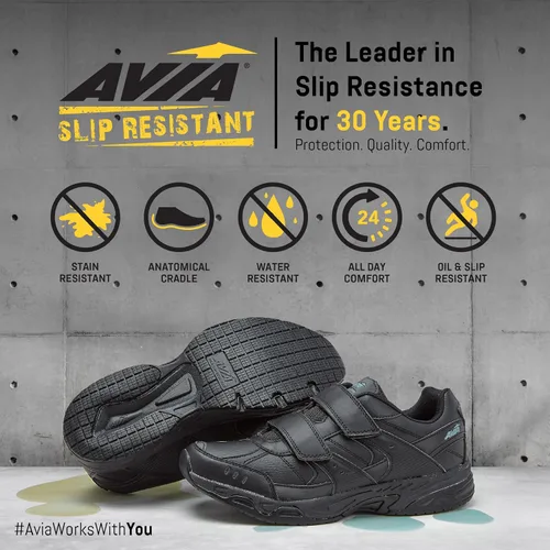 Miniatura 7 de Avia Avi-Union II - Zapatos antideslizantes con correa para mujer, cómodos zapatos de seguridad para el trabajo, enfermería, restaurantes y caminar