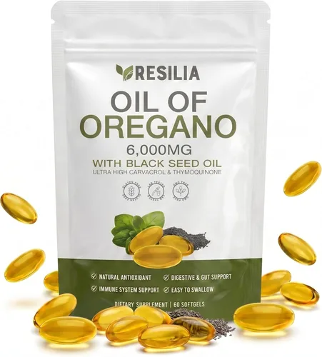Miniatura 10 de Resilia Oil Of Oregano Cápsulas blandas con aceite de semilla negra, 300 mg de extracto de orégano y 200 mg de aceite de semilla negra por porción