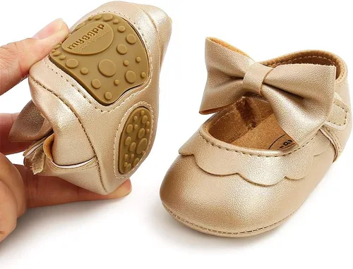 Miniatura 3 de Zapatos de bebé de primera calidad para niña, zapatos planos para caminar, suela suave, zapatos de princesa Mary Jane, zapatos de vestir de boda