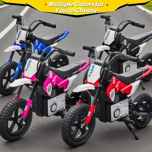 Miniatura 8 de Blitzshark Motocicleta Eléctrica de Tierra de 24 V para niños, motocicleta eléctrica con motor de 200 W de 5 a 12 años, motocicleta eléctrica