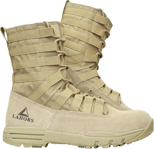 Miniatura 8 de Botas tácticas militares de combate ligeras para hombre. Botas de desierto al aire libre para senderismo, ejército, transpirables, con cremallera