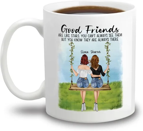 Miniatura 10 de Taza personalizada con texto en inglés "There Are Friends There Is Family And Then There Are Friends That Become Family", taza de café personalizada