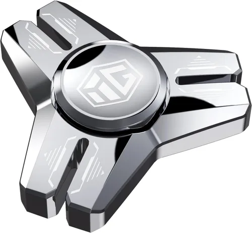Miniatura 11 de Fidget Spinners, Fidget Spinner para adultos, juguete para aliviar el estrés y la ansiedad TDAH, juguete giratorio de mano de metal con luz Gris