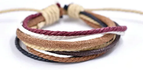 Miniatura 2 de Bigbabybig 3 pulseras de cuero estilo surfista con alas de ángel punk, étnicas tribales y étnicas para hombres y mujeres, pulsera trenzada de cuero