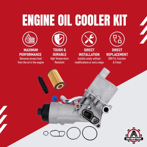 Miniatura 2 de Kit de carcasa del filtro del enfriador de aceite del motor con juntas, tapa y sellos. Reemplaza 55566784, 88179-91400 - Compatible con vehículos