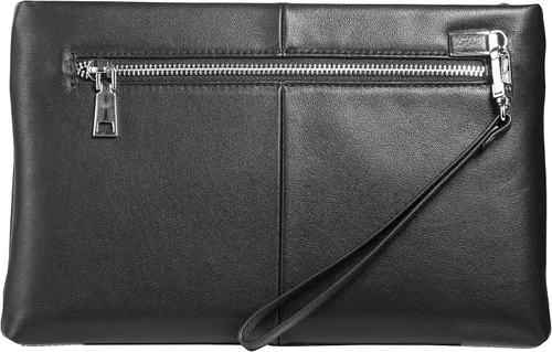 Miniatura 7 de Balidiya Bolso de mano de cuero genuino para hombre, bolso de muñeca, bolso grande de negocios, bolsa de sobre