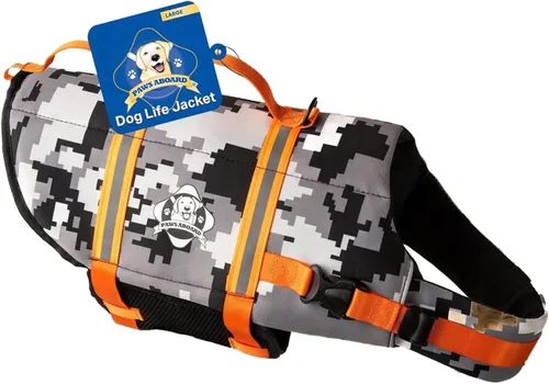 Miniatura 18 de Chaleco salvavidas para perros – Chaleco de natación para perros, ajustable, reflectante, cómodo, varios colores, patrones, chaleco de natación
