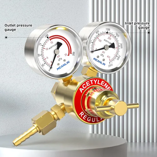 Miniatura 6 de MEANLIN MEASURE Manómetros de baja y alta presión para regulador de acetileno 1/4" NPT 2.5" Dial de cara, 30 Psi y 400 Psi Calibres de repuesto