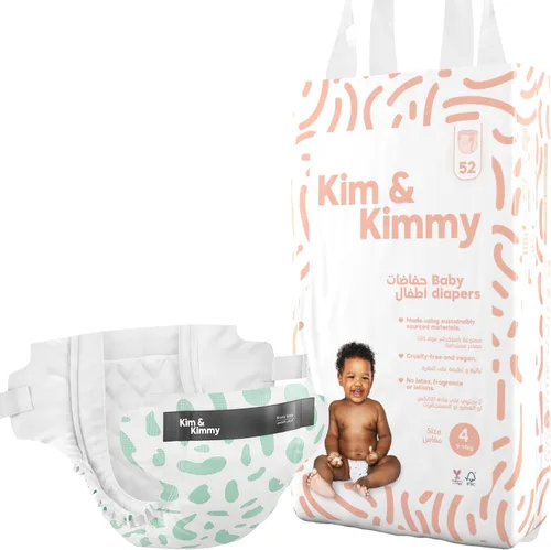 Miniatura 13 de Kim & Kimmy Pañales ecológicos, recién nacidos, hasta 11 libras, 32 pañales – Protección contra fugas de 12 horas, sin erupciones, hipoalergénicos