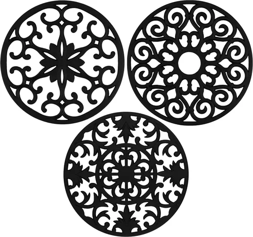 GASARÉ, Salvamanteles de silicona extra grandes, gruesos, de 10 pulgadas para platos calientes, ollas y sartenes, almohadillas calientes para Negro