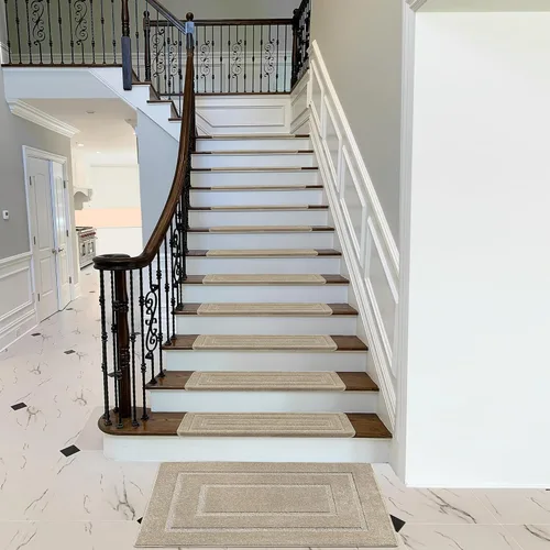 Miniatura 2 de PURE ERA Bullnose - Juego de peldaños de alfombra para escaleras, sin cinta, antideslizantes, protectores de escaleras para interiores, alfombras
