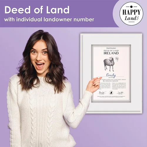 Miniatura 4 de happylandgifts Real Piece of Land - Irlanda Regalo inusual para familiares y amigos Certificado personalizado de propietario de tierras