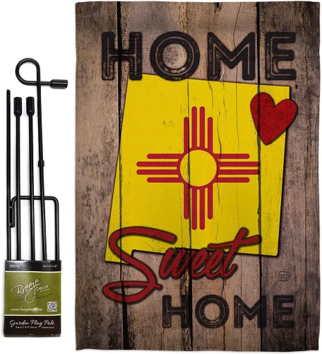 Miniatura 9 de Estado Nuevo México Home Sweet Garden Bandera Set Madera Dowel Regional USA Territorios Americanos República País Particular Área Pequeña Decorativa