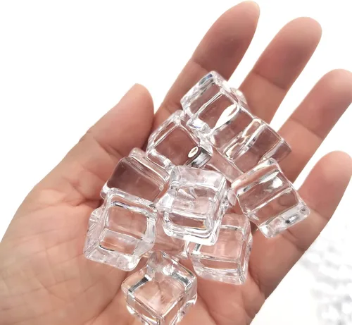 Miniatura 4 de Cubitos de hielo falsos, 100 piezas de hielo falso de 0.591 in, diamantes de cristal acrílico artificiales, rocas de hielo acrílicas, relleno
