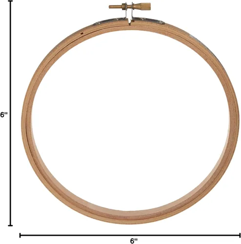 Miniatura 3 de Darice Aro de madera para bordar, 6 pulg.