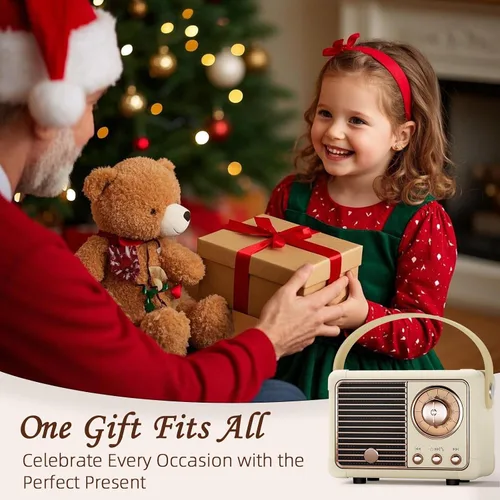 Miniatura 6 de Altavoz Retro Ideas de Regalo de Cumpleaños para Mujer Altavoz Inalámbrico Portátil Regalos para Mujeres, Niñas, Amigas Estilo Retro Pequeño