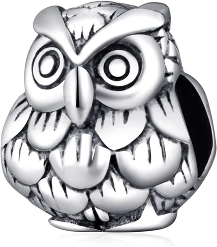 Animal Pets Charm - Dije de plata de ley 925 con bonito conejo, búho nocturno, pájaro volador, unicornio mito, paloma pájaro de la paz, manta raya,