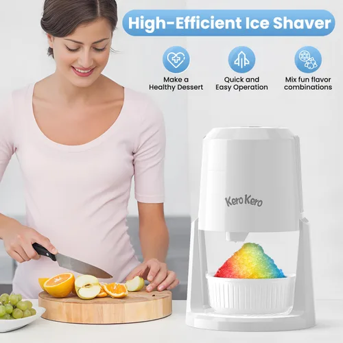 Miniatura 4 de Máquina de hielo afeitado profesional: RX03 Máquina eléctrica de cono de nieve y máquina ICEE para el hogar, 60 W de potencia, voltaje universal