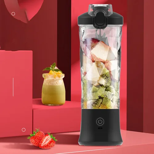 Miniatura 3 de Licuadora portátil, 18000rpm 20.3 fl oz de gran capacidad inalámbrica de acero inoxidable con 6 cuchillas ultra afiladas para batidos y licuados