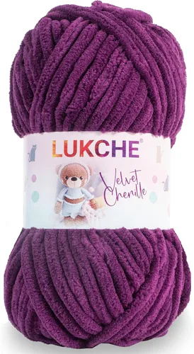 Miniatura 31 de Hilado de chenilla de terciopelo para amigurumi y punto de crochet súper voluminoso 100 gr (69,0 m) (Grosor del hilo 8 mm) (Verde espárrago) 1