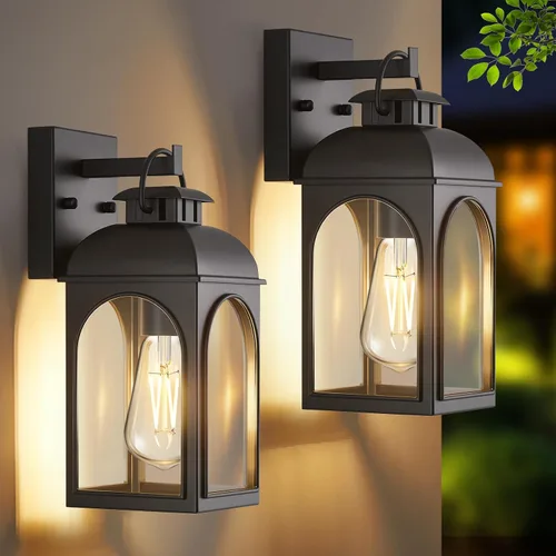 Miniatura 9 de EJIAXIN Iluminación al aire libre del anochecer al amanecer, luces negras para porche, luz al aire libre, lámpara de montaje en pared, lámpara