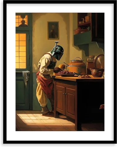 Miniatura 13 de Impresiones de Arte para Cocina de Star Wars - Impresión Giclée de Arte Fino Premium - Póster de Impresión Estético de Darth Vader Boba Fett Yoda