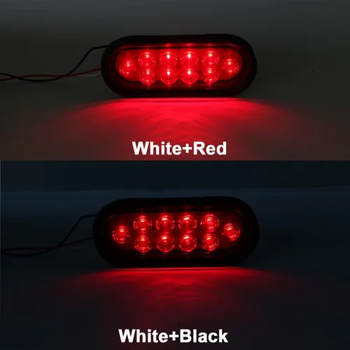 Miniatura 3 de Partswcgg Luces traseras LED ovaladas de 6 pulgadas para remolque, 10 LED, 10 unidades, freno de camión de remolque, color rojo, 6 pulgadas