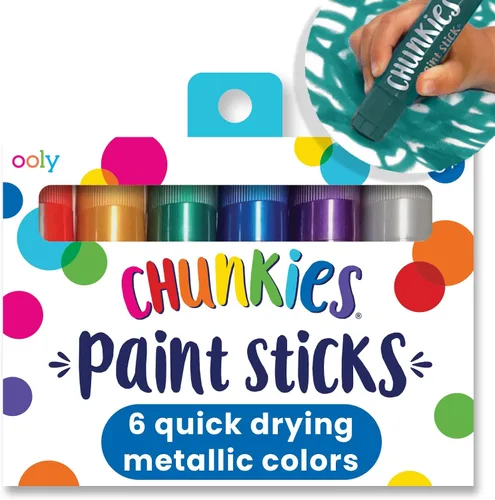 Miniatura 10 de Ooly Chunkies - Juego de 6 barras de pintura de neón para niños, juego de palitos de pintura de témpera de colores neón, sin ensuciar, suministros