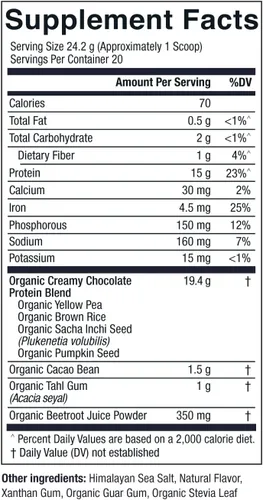 Miniatura 5 de Essential Elements Polvo de proteína de guisante orgánico – Chocolate cremoso Mezcla vegana a base de plantas baja en carbohidratos – Apto