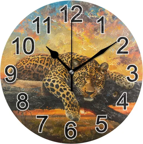 Miniatura 55 de Hummingbird - Reloj de pared de resorte redondo de 10 pulgadas, sin tictac, silencioso, funciona con pilas, reloj analógico atómico de cuarzo