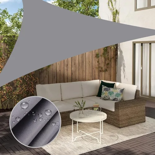 Neween Toldo tipo vela triangular de 6 pies 7 pulgadas x 6 pies 7 pulgadas x 6 pies 7 pulgadas, impermeable, para patio, terraza, pérgola, para Gris