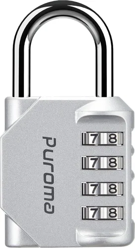 Puroma - Candado impermeable de combinación de 4 dígitos, para intemperie, para casillero escolar o deportivo, valla, caja de herramientas, puerta,
