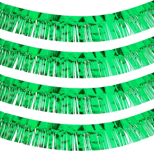 Miniatura 7 de 4 Paquetes de 40 Pies de Guirnalda de Flecos de Papel Aluminio con Flecos Metálicos de Oropel para Halloween, Navidad, Bandera Colgante para Bodas