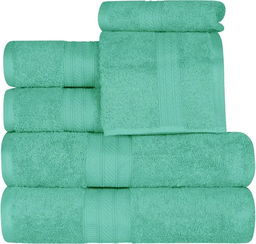 Miniatura 26 de Superior Juego de 2 toallas de baño de fibra larga 100% algodón peinado de 27.64 oz/m², para baño, ducha, cocina, súper suave, afelpado, altamente
