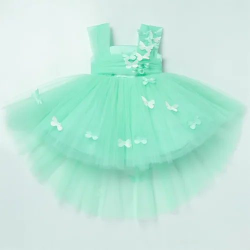 Miniatura 3 de Vestido de tutú con lentejuelas y lazo alto y bajo, vestido de pétalos de encaje, princesa, concurso, boda, fiesta de cumpleaños, vestido formal