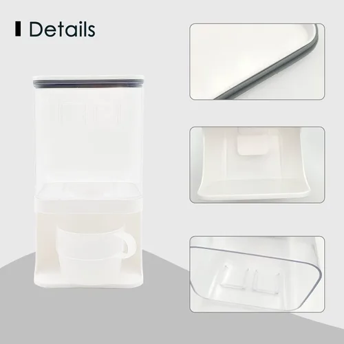 Miniatura 4 de Dispensador de detergente para lavandería, dispensador de detergente para ropa de pared con soporte para tazas de espiga, adecuado para cuentas