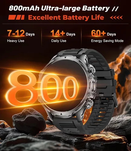 Miniatura 2 de LIGE Relojes inteligentes para hombre (respuesta/hacer llamadas) con linterna LED / batería de 800 mAh, reloj inteligente deportivo con pantalla HD
